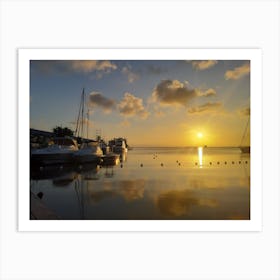 Sunset At The Marina 1 Art Print