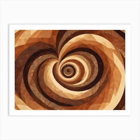 Abstract Brown Spiral With A Tunnel Like Effect, Creating A Hypnotic And Mesmerizing Visual Art Print