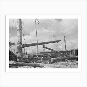 Long Bell Lumber Company, Cowlitz County, Washington, Yarding Logs By Russell Lee Art Print