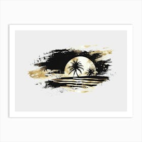 Palm Trees On The Beach 24 Art Print