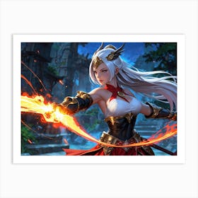 Female Character In A Game Art Print