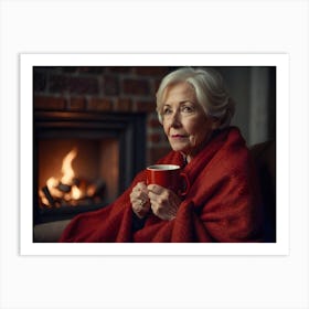 Old Lady With A Cup Of Coffee Art Print