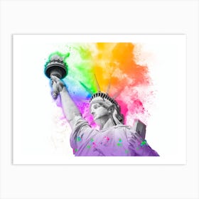 Rainbow Statue Of Liberty Art Print