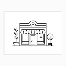 Store Front Line Icon Vector Illustration Art Print