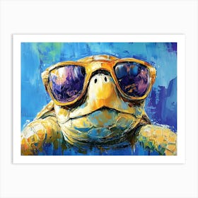 Sea Turtle In Sunglasses 2 Art Print