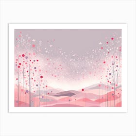 Pink Landscape VECTOR ART Art Print