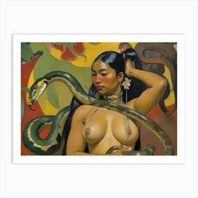 Eva and the Snake - exotic dance in paradise Art Print
