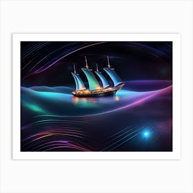 Ship In The Sea 3 Art Print