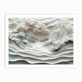 Beautiful Mountain 3d 2 Art Print