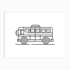 Bus Line Icon Vector Illustration Art Print