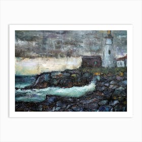 Lighthouse At Dusk Art Print