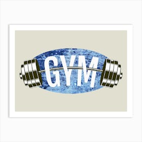 Vintage emblem for Gym with barbell Art Print