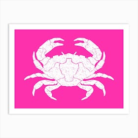 Crab On Pink Background Art Print