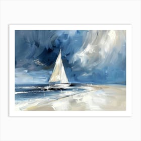 Sailboat On The Beach 8 Art Print