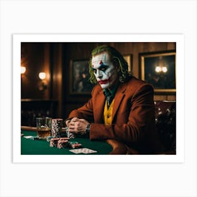 Joker At The Poker Table Art Print