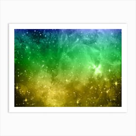 Yellow Green Galaxy Space Background Art Print