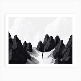 Man In The Snow 1 Art Print