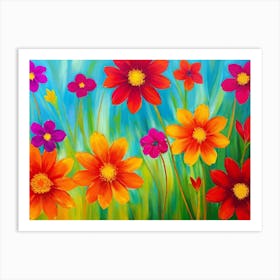 Colorful Flowers 1 Art Print