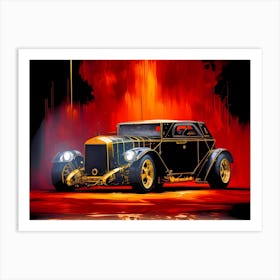 Black And Gold Car Art Print