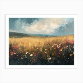 Wildflowers Field Landscape 8 Art Print