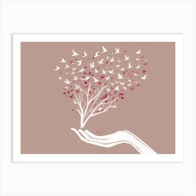 Tree Of BIRDS VECTOR ART Art Print