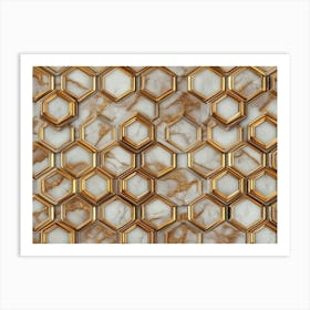 Gold Marble Mosaic Art Print