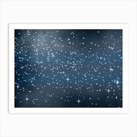 Blue Grey Tone Shining Star Background Art Print