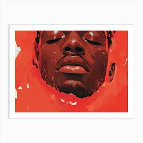 Young Black Man in Red Art Print