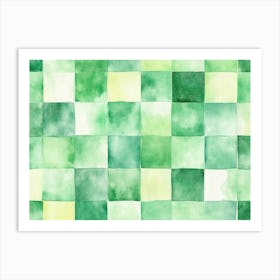 Green Squares Art Print