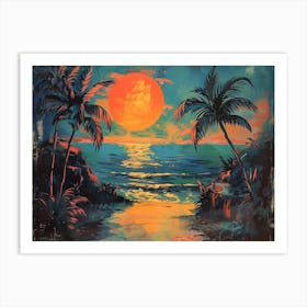 Sunset At The Beach 9 Art Print