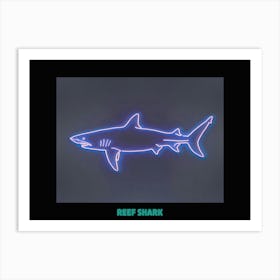 Neon White Tip Reef Shark 2 Poster Art Print