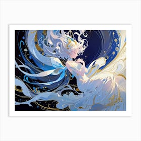 Girl With White Hair Art Print