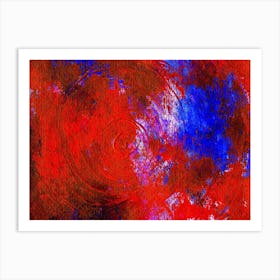 Abstract - Red And Blue Abstract Painting Art Print