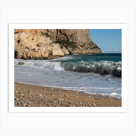 Foaming waves meet the Mediterranean coast Art Print