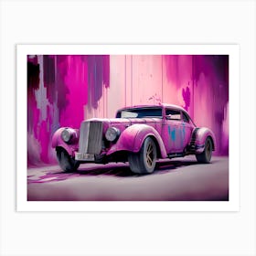 Pink Car 3 Art Print