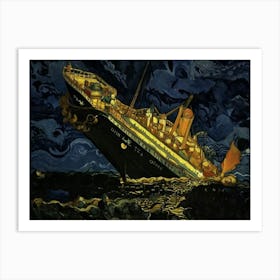 Sinking Of The Titanic Ship Art Print