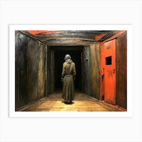 Woman In A Hallway Art Print