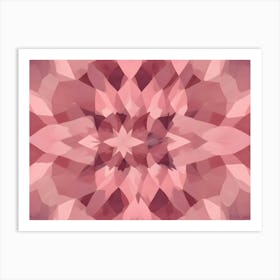 Abstract Kaleidoscope Pattern In Shades Of Pink, Creating A Symmetrical And Geometric Design Art Print