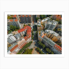 Roofs of Milan houses top down view Art Print