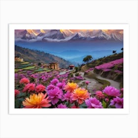 Nepali Flower Field Art Print