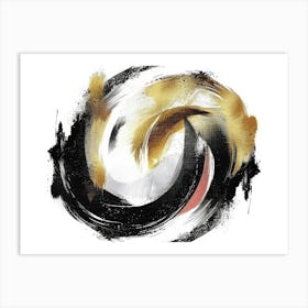 Black And Gold Swirl Art Print