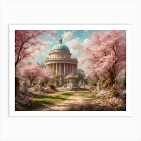 cherry blossom garden Art Print