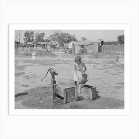 A Well, Water Supply For About A Dozen Families At Mays Avenue Camp, Oklahoma City, Oklahoma Art Print