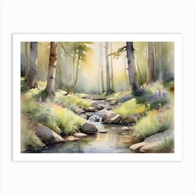 Stream In The Woods Art Print