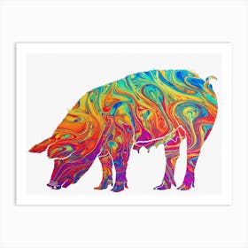 Animal Negative Space ― Pig Art Print