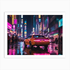 Neon City Paintings Art Print Art Print