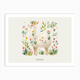 Little Floral Llama 3 Poster Art Print