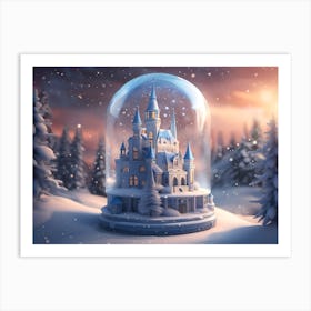 Snow Castle In A Glass Dome Art Print