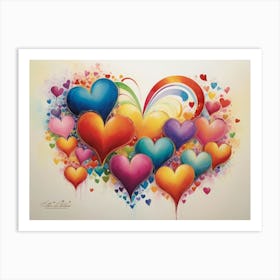 Hearts Of Love 3 Art Print