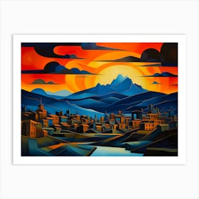 Mountain Town Art Print